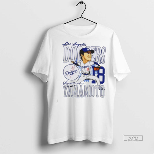 Officials Yoshinobu Yamamoto Mlb Los Angeles Dodgers Caricature Premium Tee Shirt Sweater