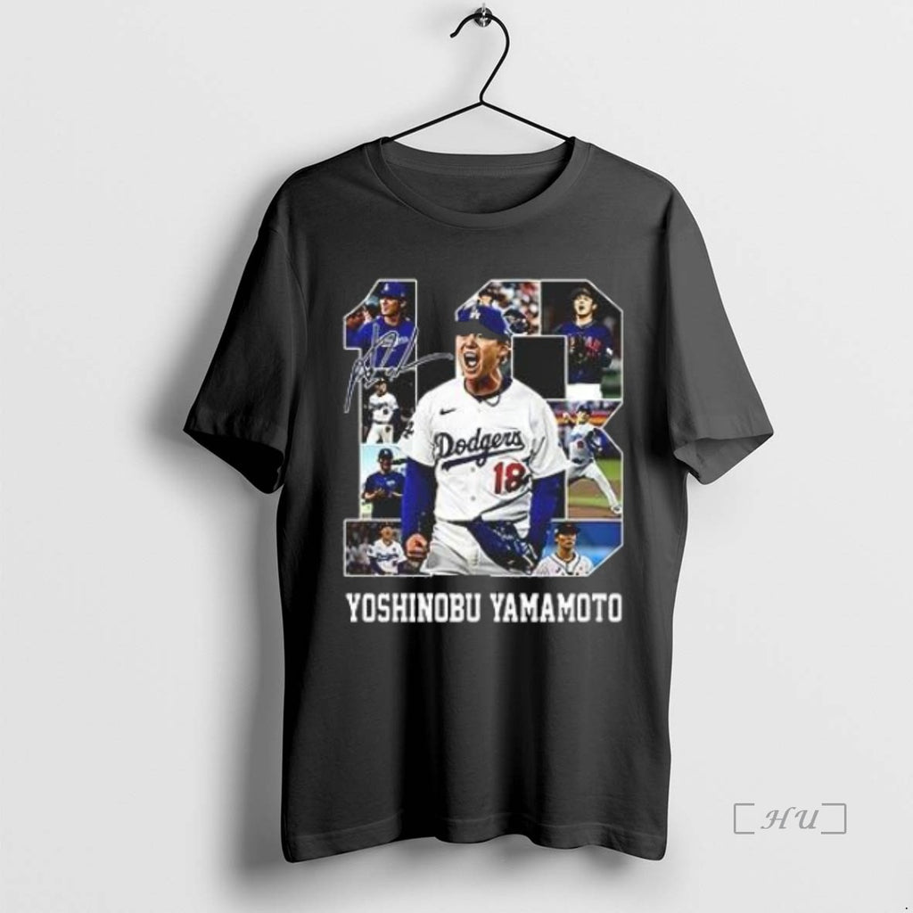 Officials Yoshinobu Yamamoto Number 18 Los Angeles Dodgers Scream Premium T Shirt Sweater