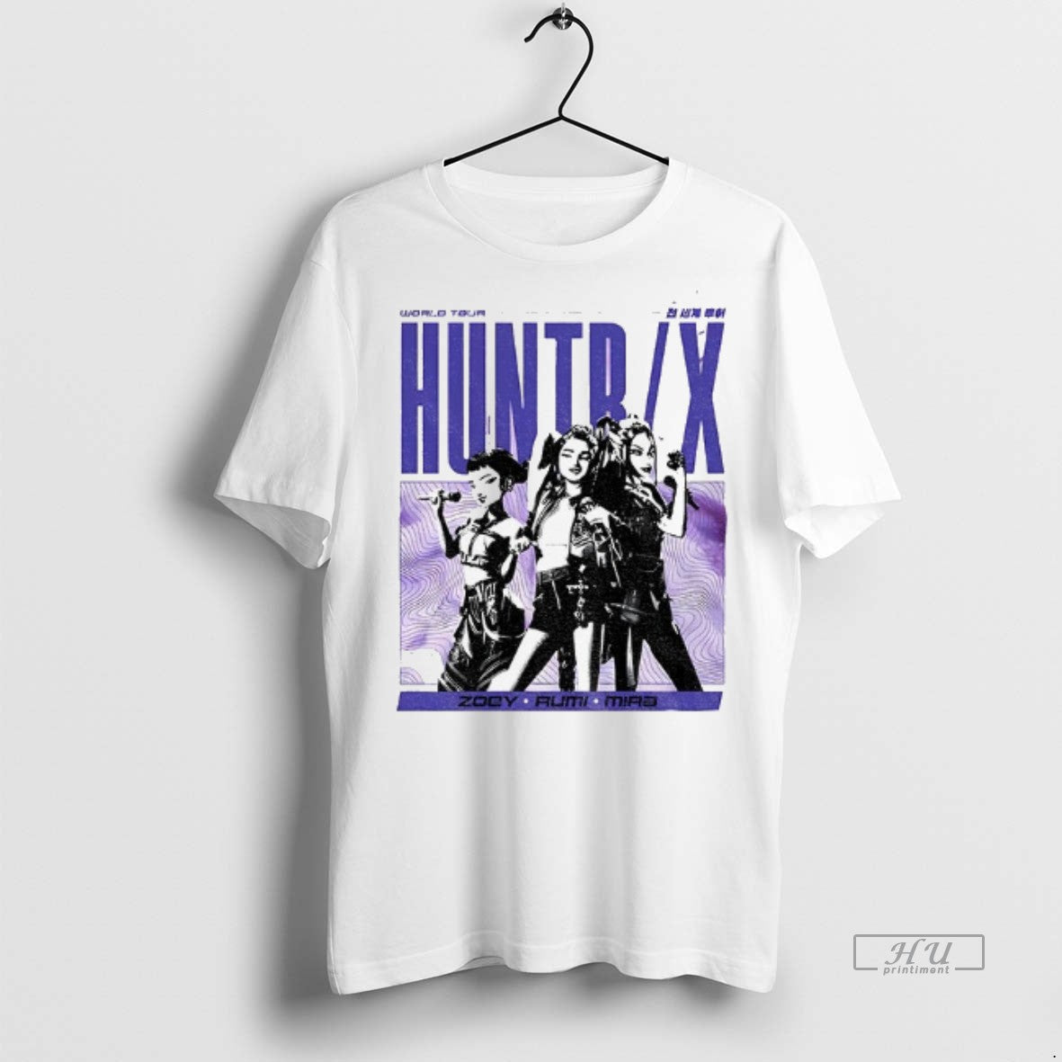 Officials Zoey Rumi Mira World Tour Huntrix Kpop Demon Hunter Vintage Graphic Tee Shirt Sweater