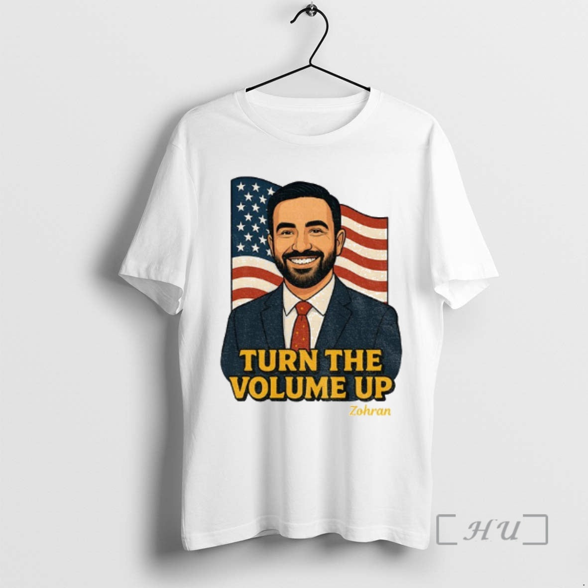 Officials Zohran Mamdani Turn The Volume Up Nyc 2026 American Flag Premium T Shirts Sweater