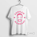 Officials Edq2pibf Zohran Mamdani Big Face Pink Heart Nyc Mayor 2025 Political Premium T Shirts