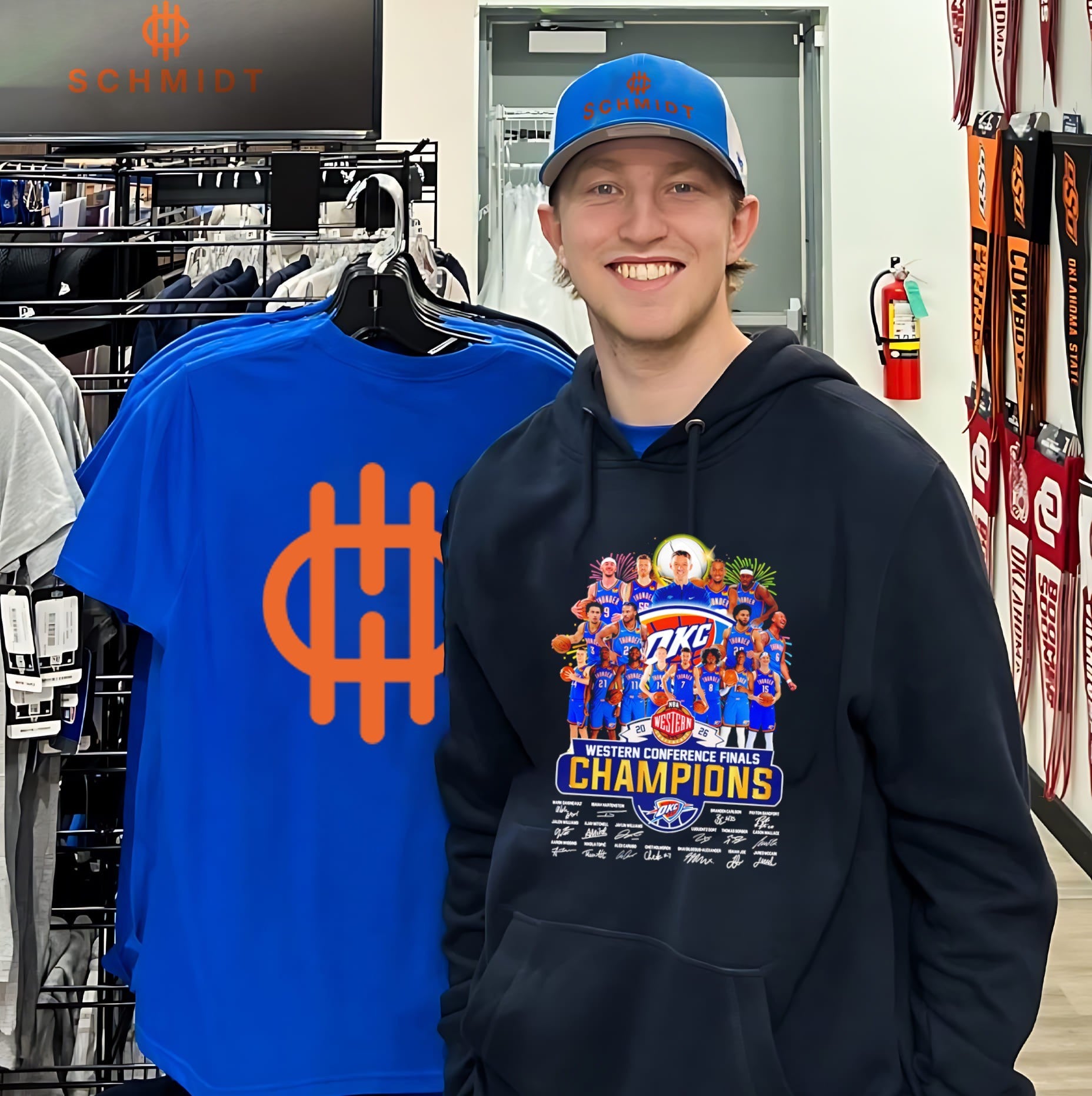 Oklahoma City Thunder Basketball Western Conference Champions 2026 signatures shirt