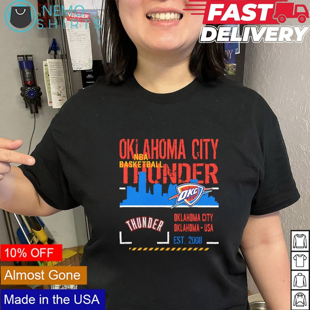 Oklahoma City Thunder NBA basketball Oklahoma USA Est 2008 logo shirt