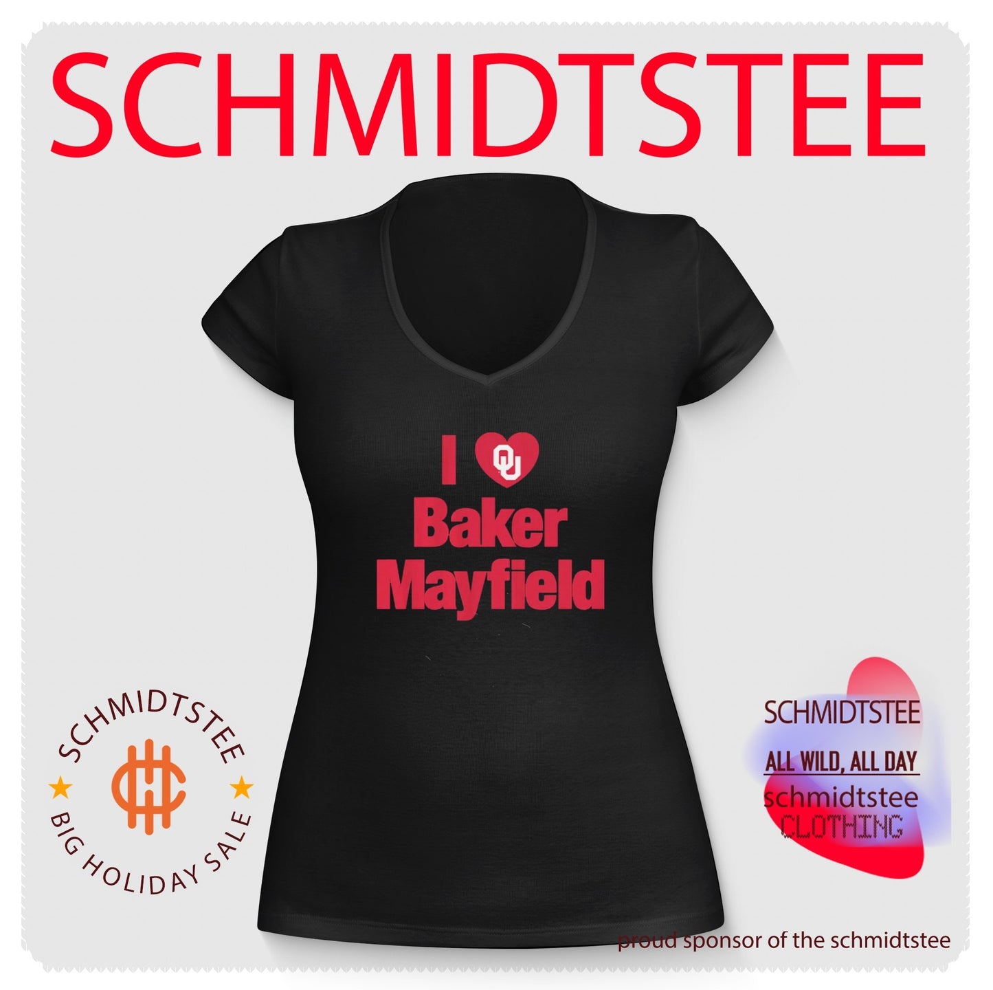 Oklahoma Football I love Baker Mayfield heart shirt