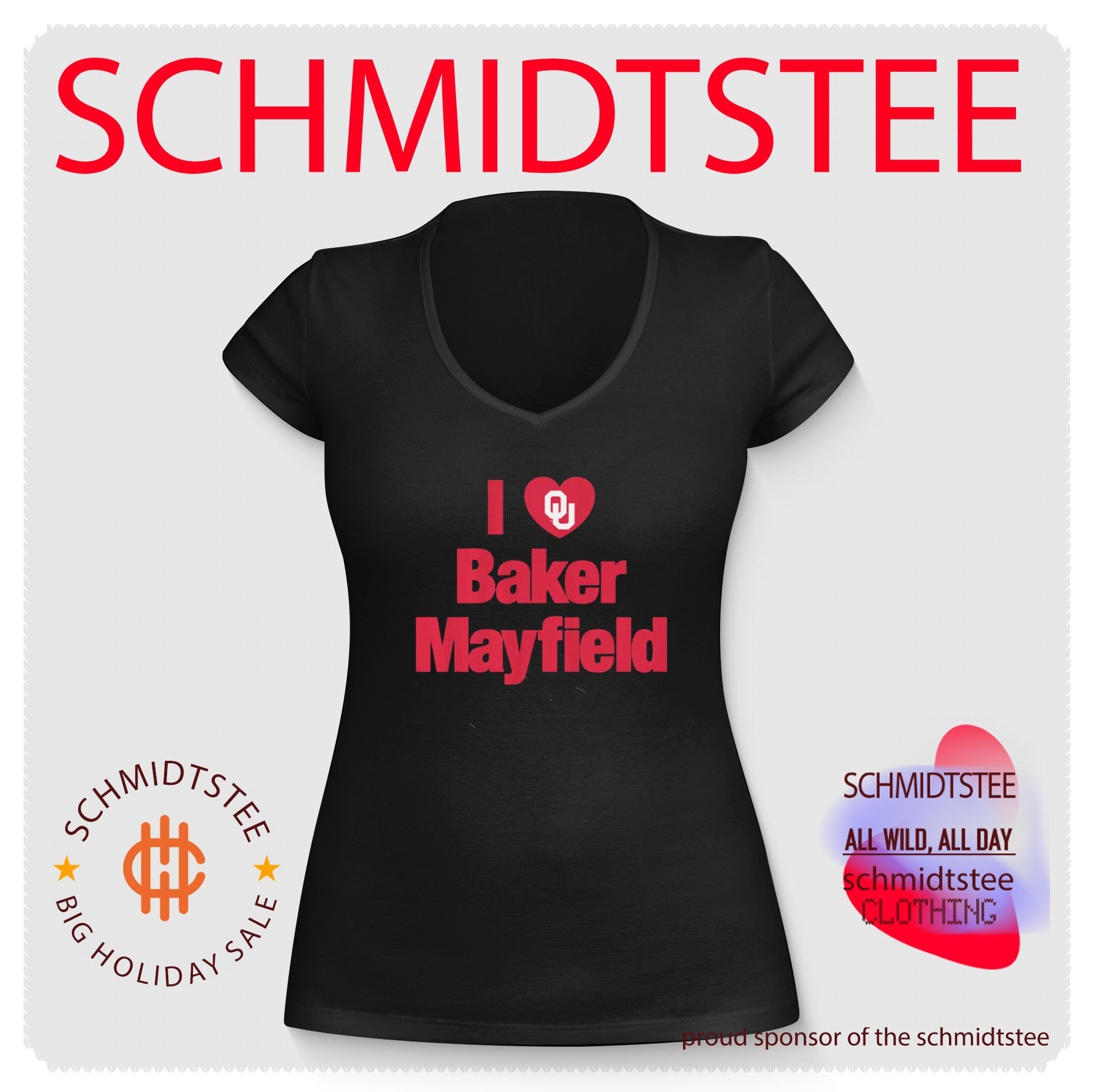 Oklahoma Football I love Baker Mayfield heart shirt