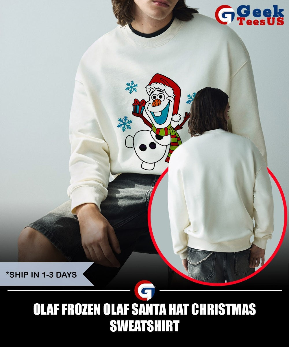 Olaf Frozen Olaf Santa hat Christmas shirt