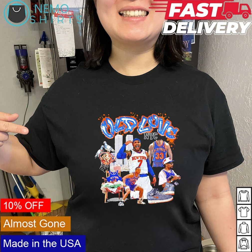 Old love NYC New York Knicks players collage graphic shirt