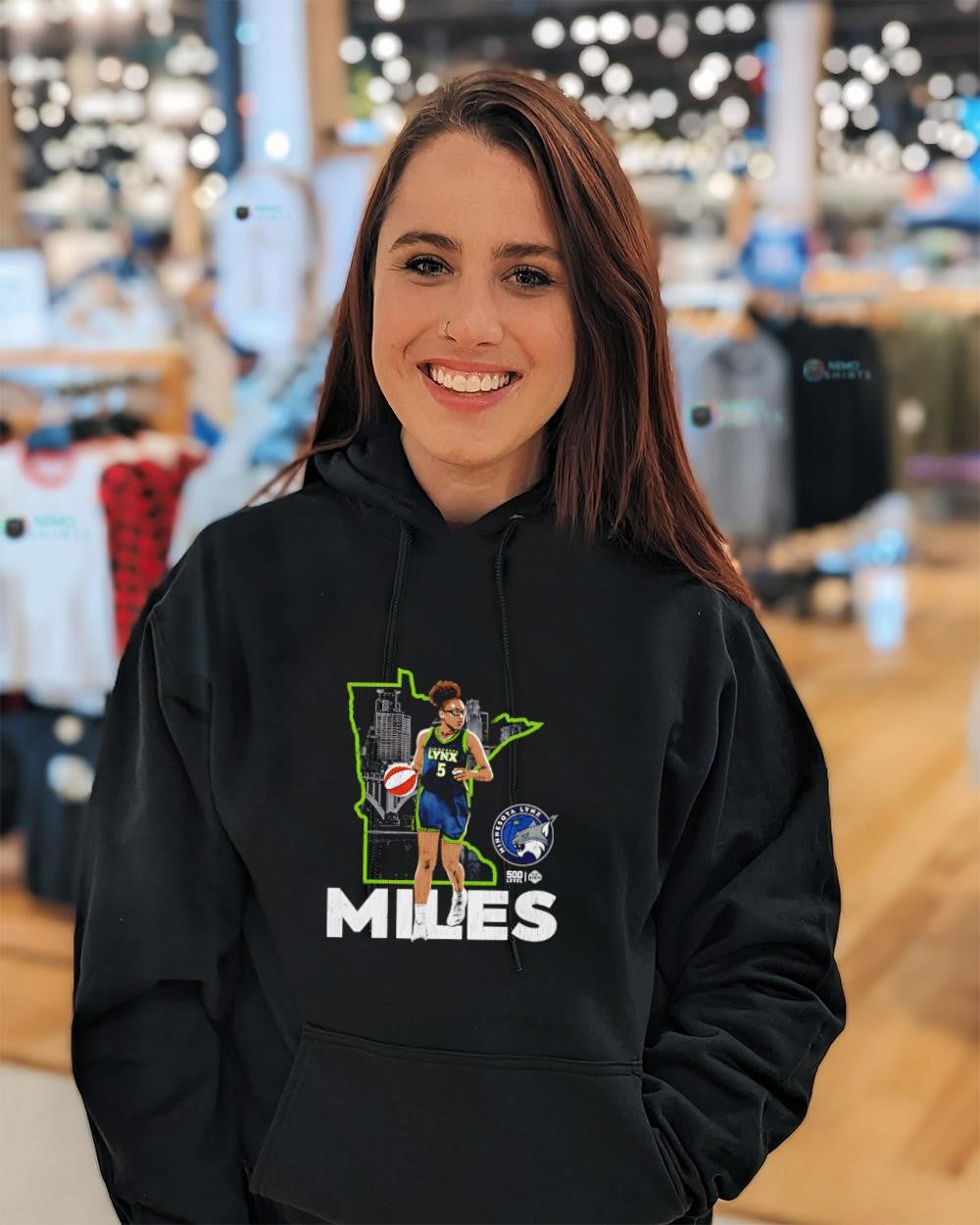 Olivia Miles 5 Minnesota Lynx map skyline city shirt
