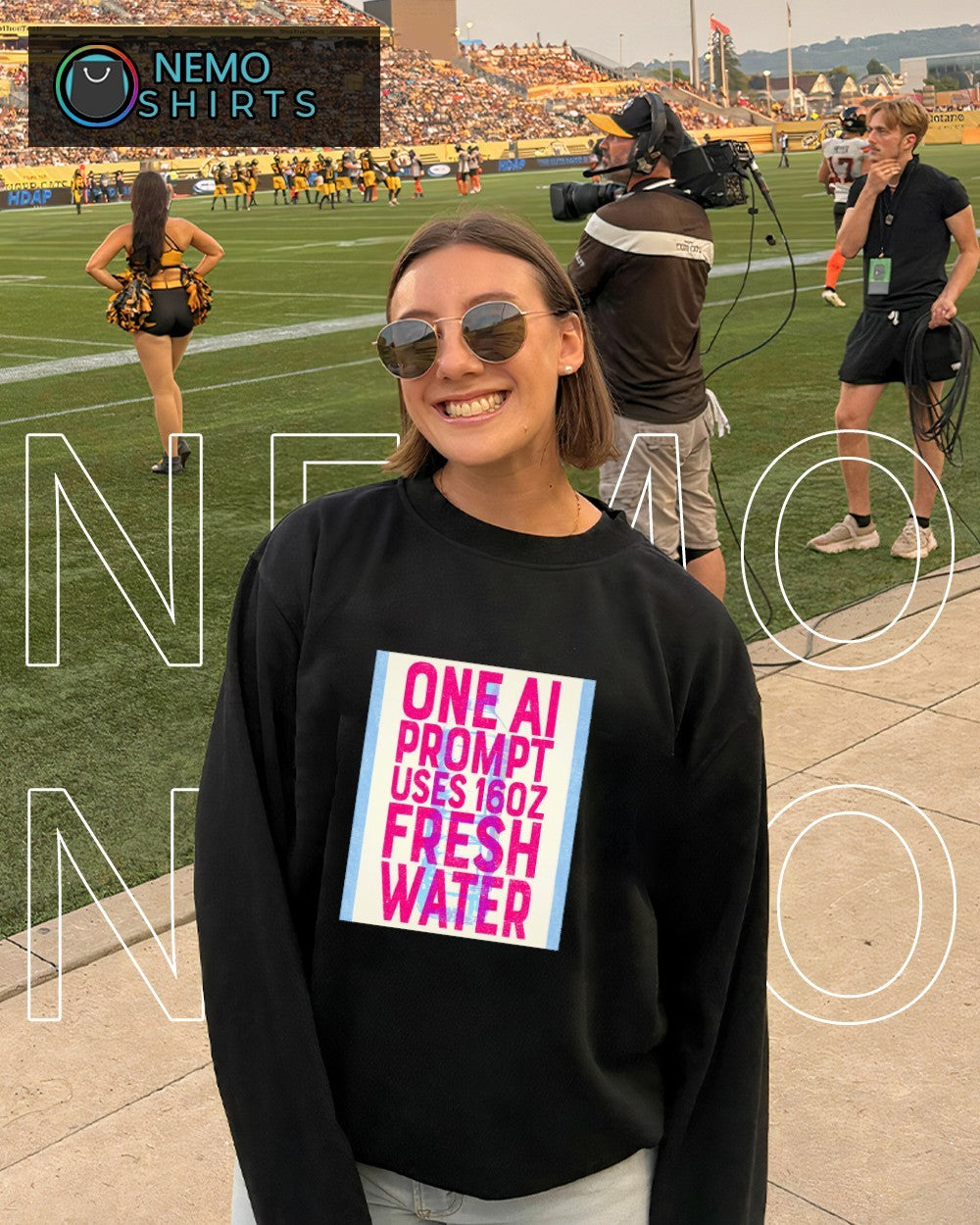 One AI prompt uses 16 oz fresh water shirt