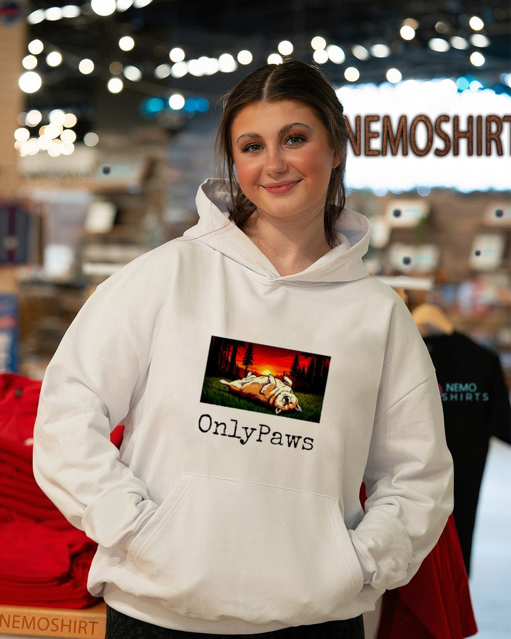 OnlyPaws Sunset Corgi dog graphic shirt