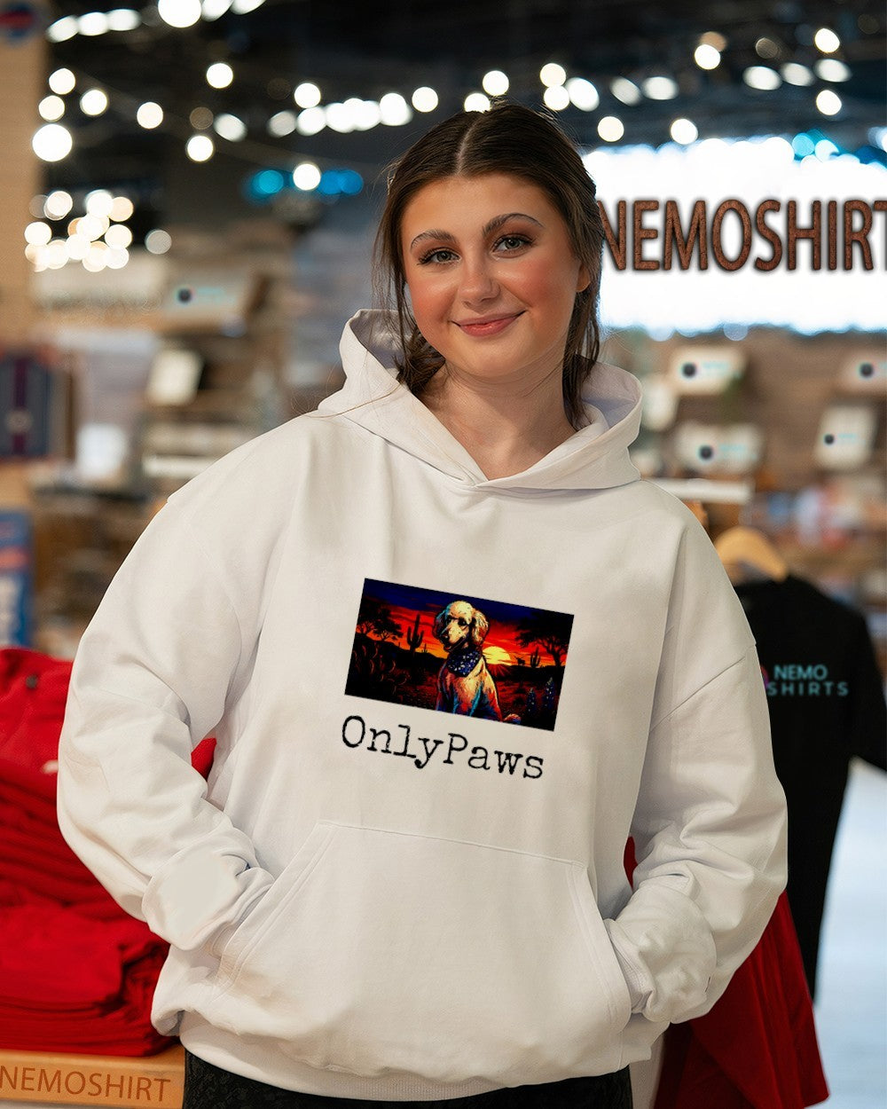 OnlyPaws Sunset Siggie dog graphic shirt