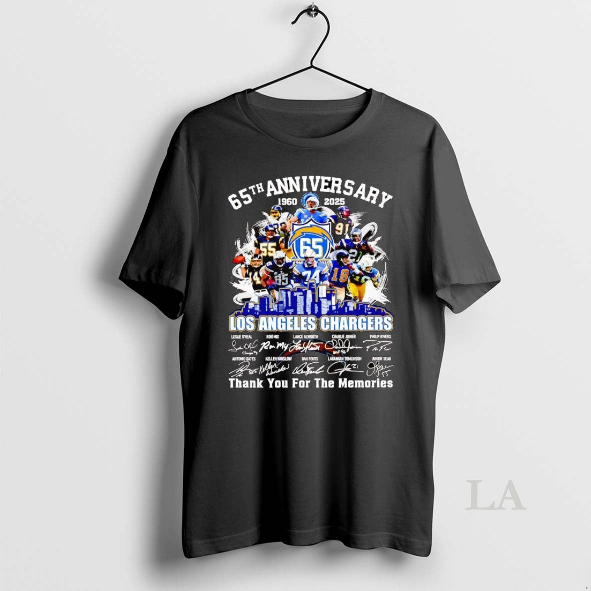 Original 65th Anniversary 1960 2025 Los Angeles Chargers Team Players