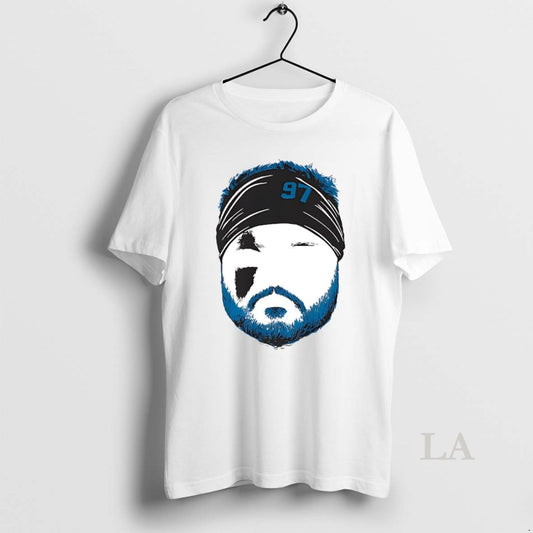 Original Aidan Hutchinson Silhouette Face Detroit Lions