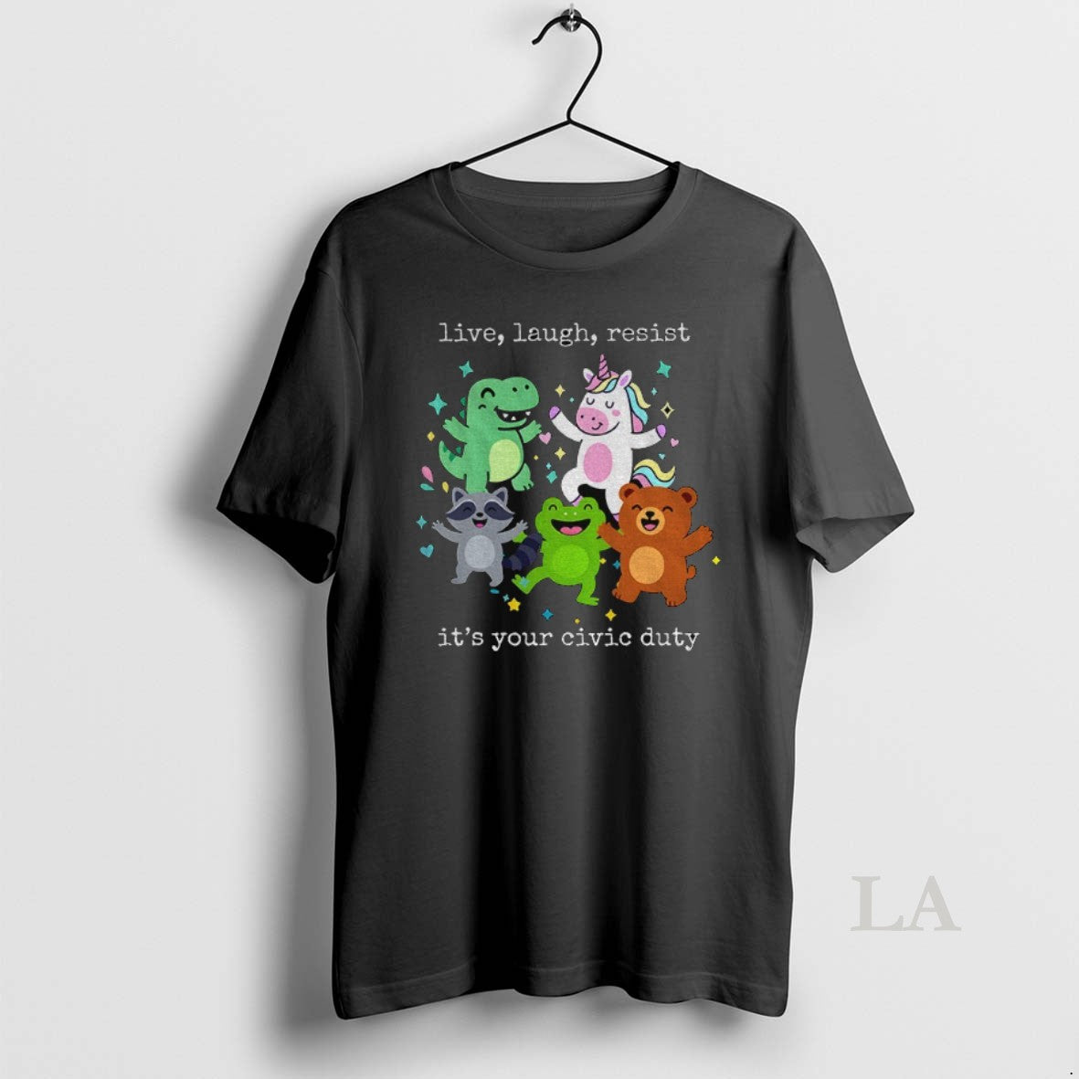 Original Antifa Portland Frog Unicorn Raccoon Live Laugh Resist Its Your Civic Duty