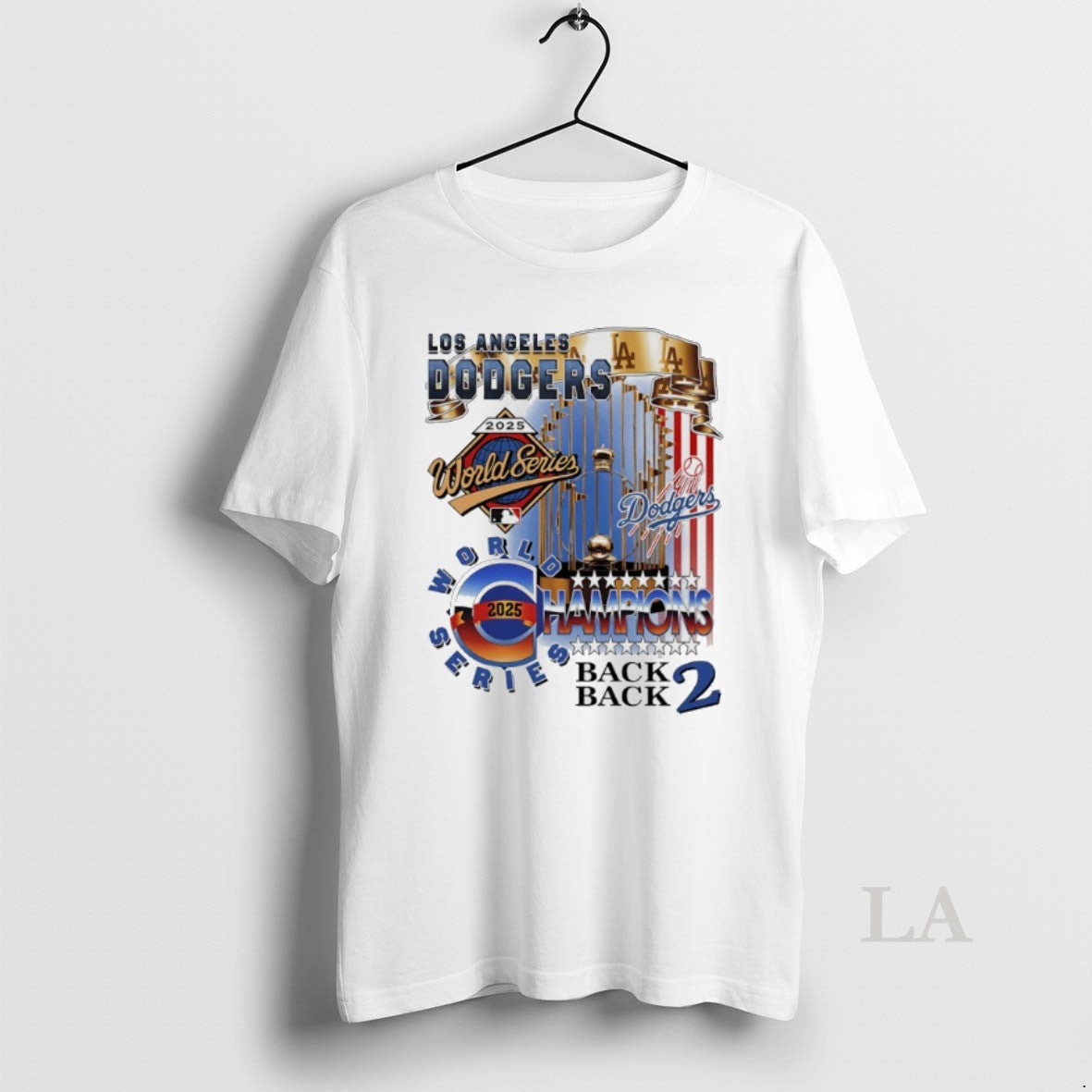 Original Back 2 Back 2025 World Series Champions Los Angeles Baseball Trophies Vintage