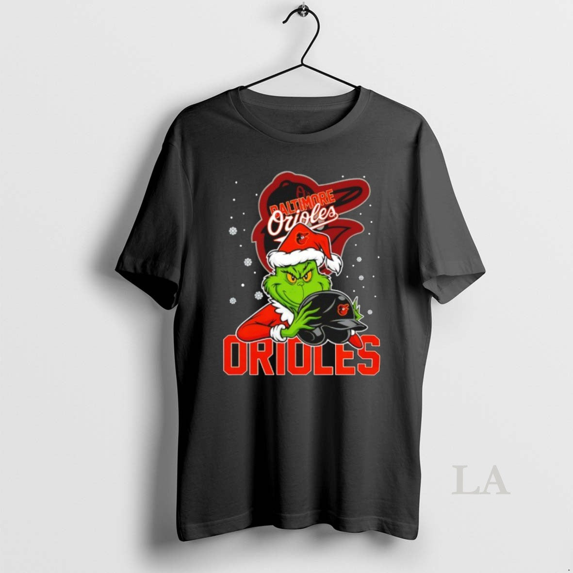 Original Baltimore Orioles Baseball Grinch Holding Helmet Christmas