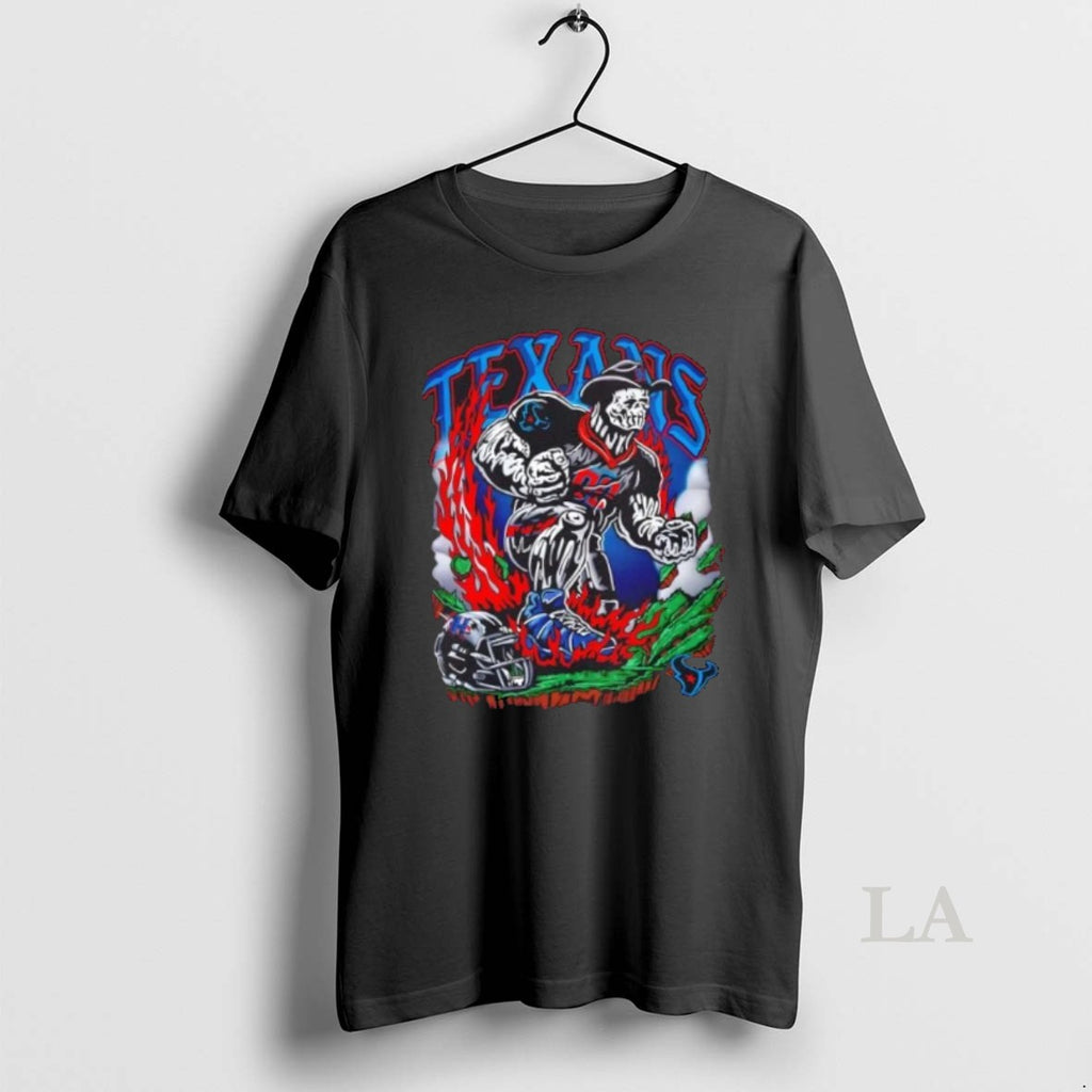 Original Big Houston Texans Football Fire Graphic