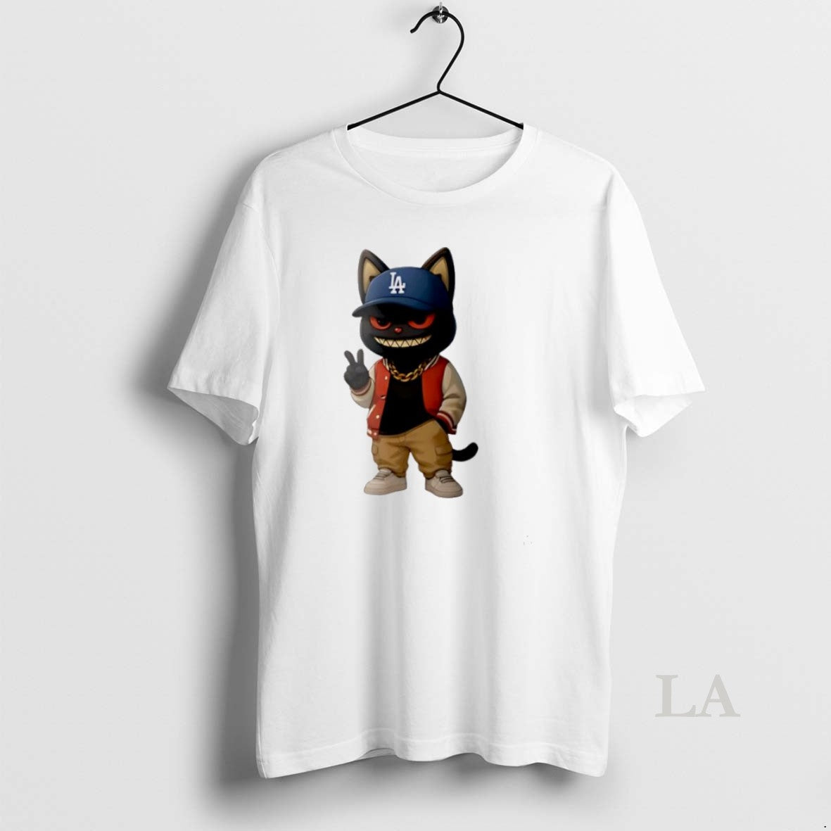 Original Black Cat Hiphop With Hat La Dodgers