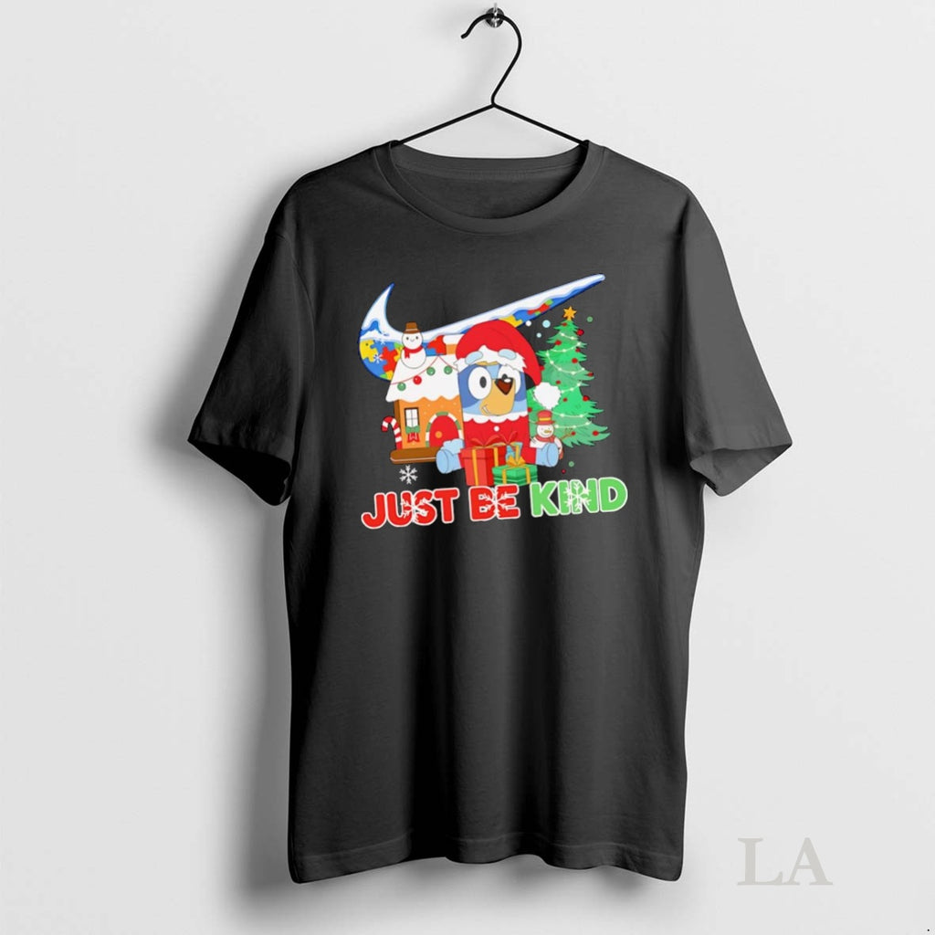 Original Bluey Christmas X Autism Awareness Logo Just Be Kind