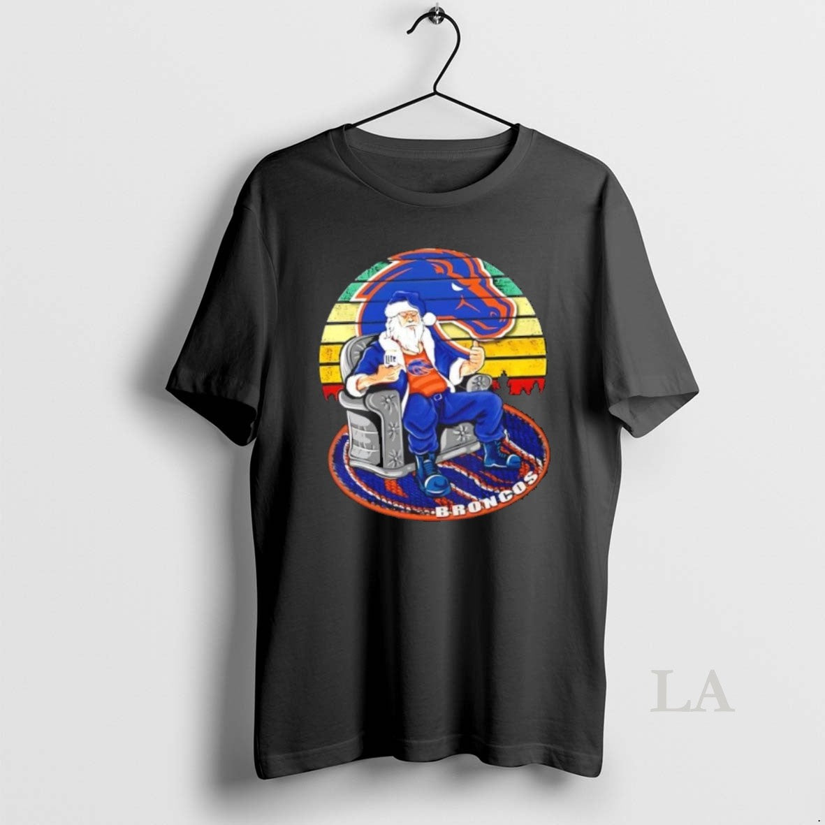 Original Boise State Broncos X Santa Claus Christmas Vintage