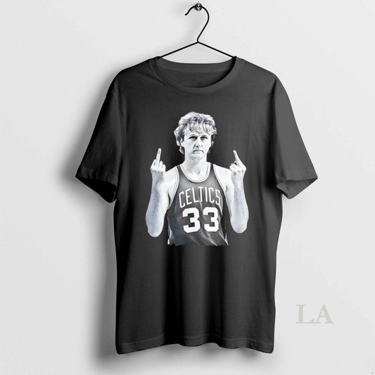 Original Boston Celtics Legend Larry Bird Middle Finger