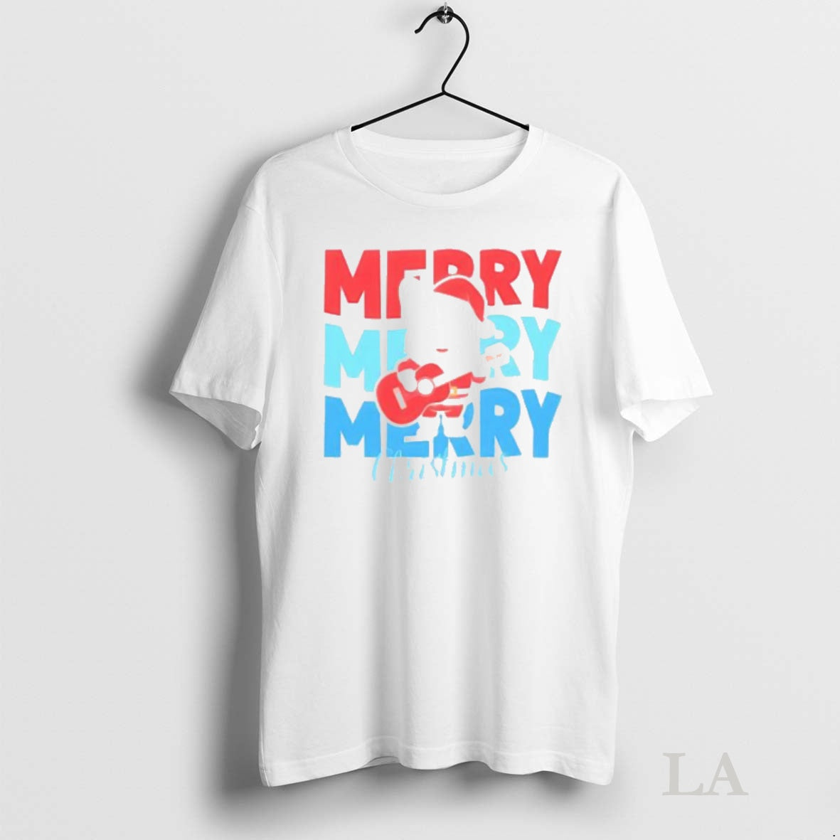 Original Bulldog Santa Guitar Merry Merry Merry Christmas