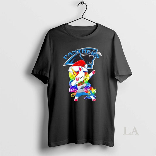 Original Carolina Panthers X Unicorn Santa Hat Dabbing Merry Christmas