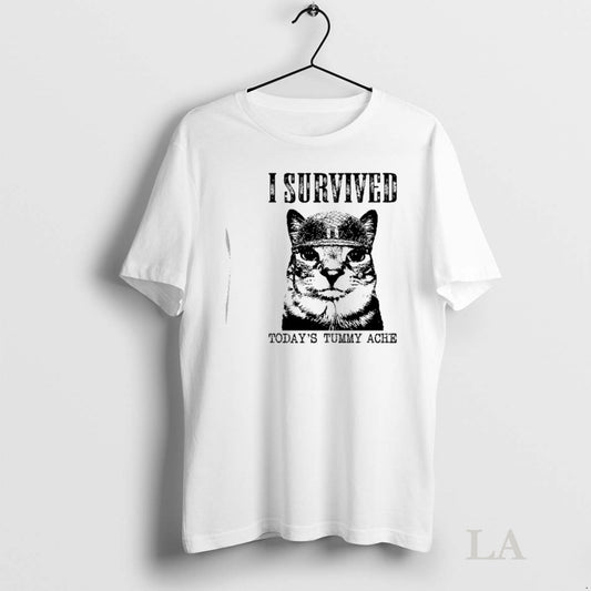 Original Cat I Survived Todays Tummy Ache Survivor Tee Sweater