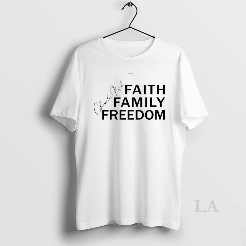 Original Charlie Kirk Faith Family Freedom White