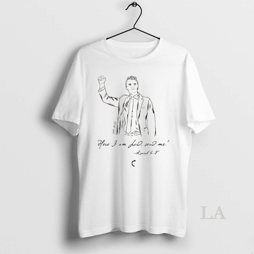 Original Charlie Kirk Here I Am Lord Send Me White