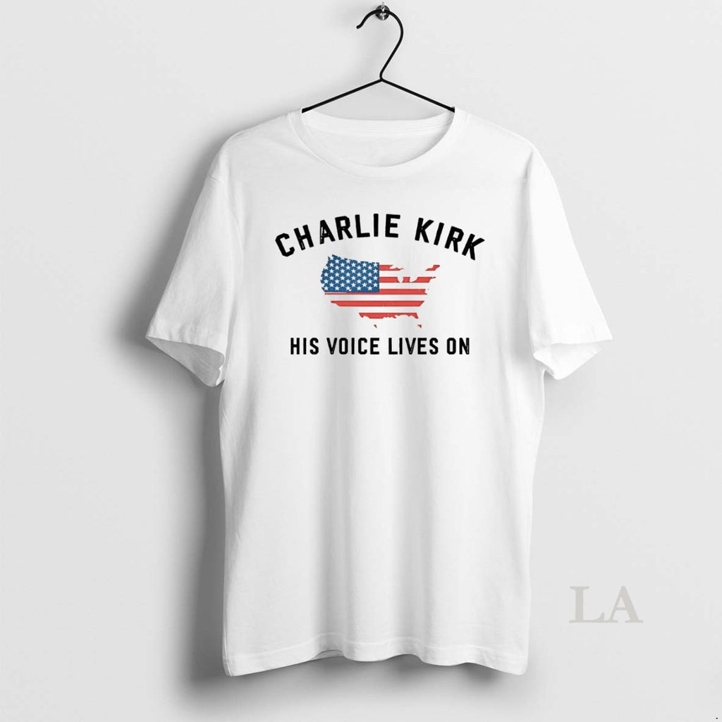 Original Charlie Kirk His Voice Lives On White