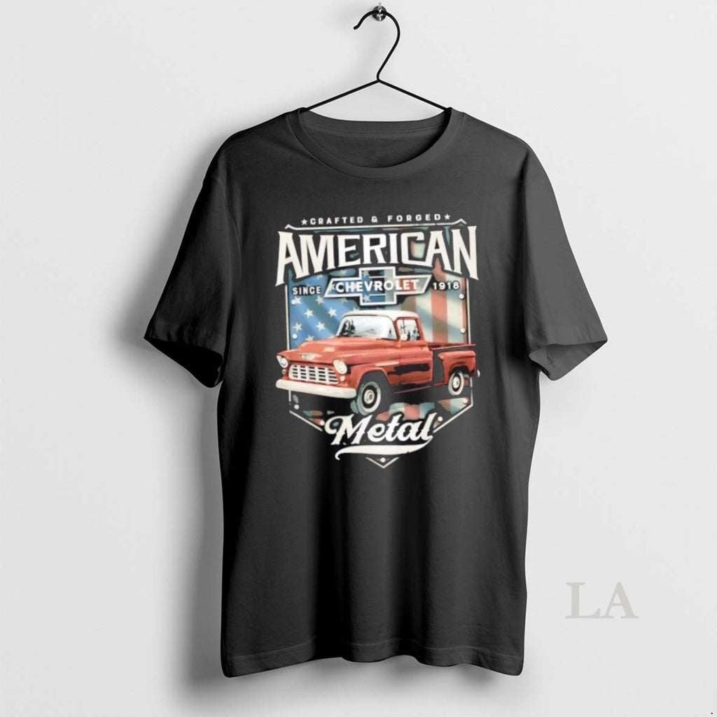 Original Chevrolet Truck American Metal Script And American Flag