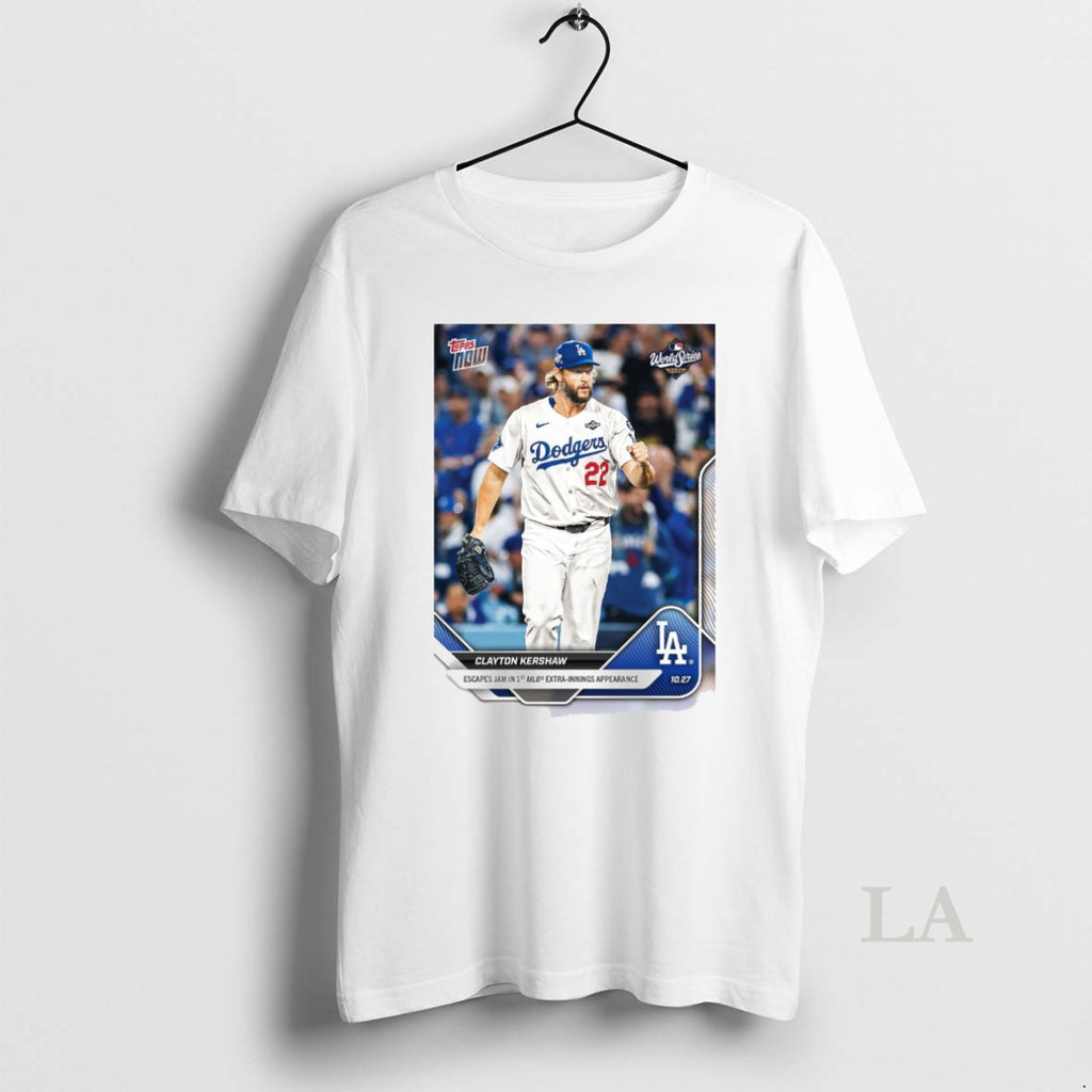Original Clayton Kershaw 2025 Mlb Topps Los Angeles Dodgers Escapes Jam In 1st Mlb Extra