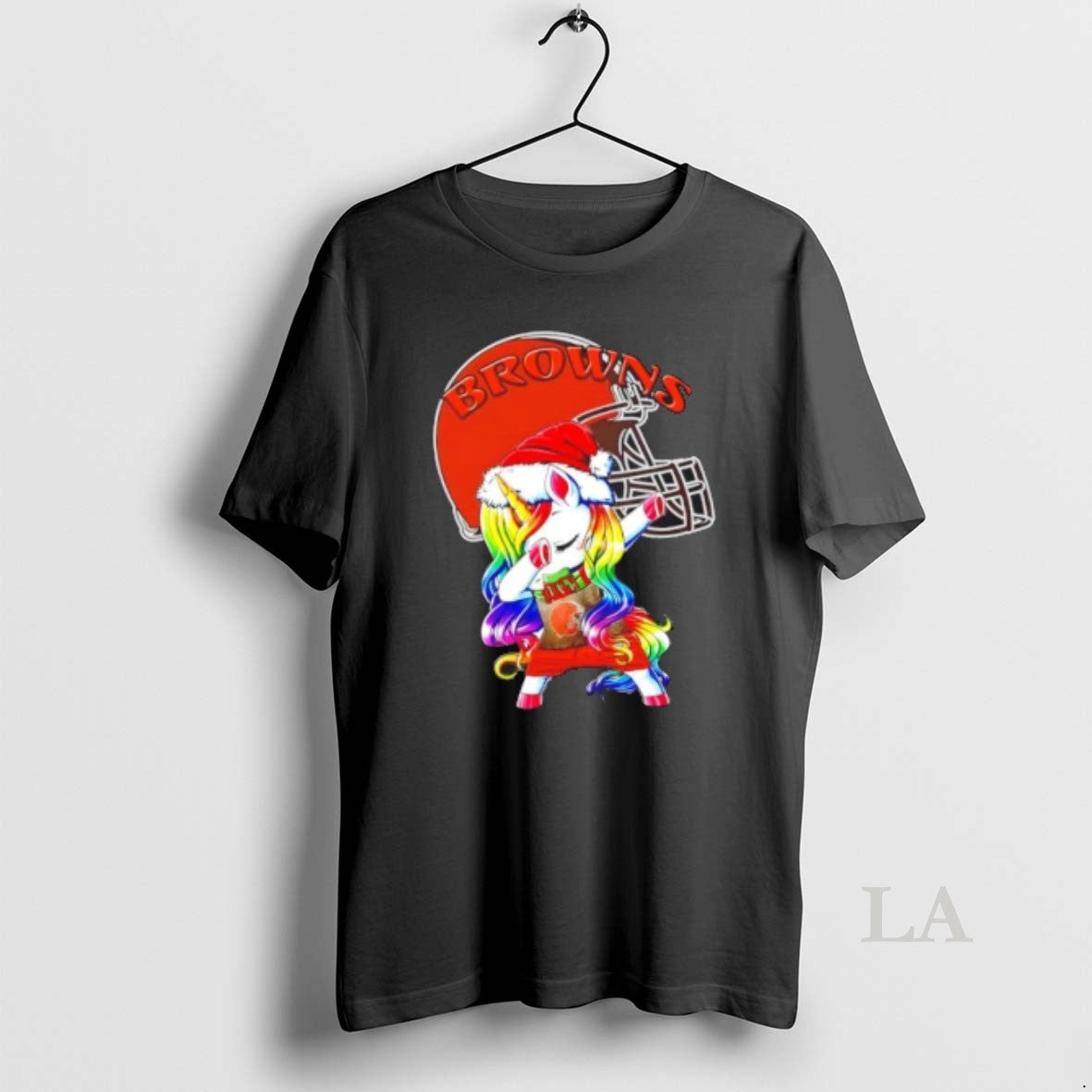 Original Cleveland Browns X Unicorn Santa Hat Dabbing Merry Christmas