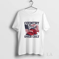 Original Country Over Cult Protest Maga Red Hat Anti Maga Veterans