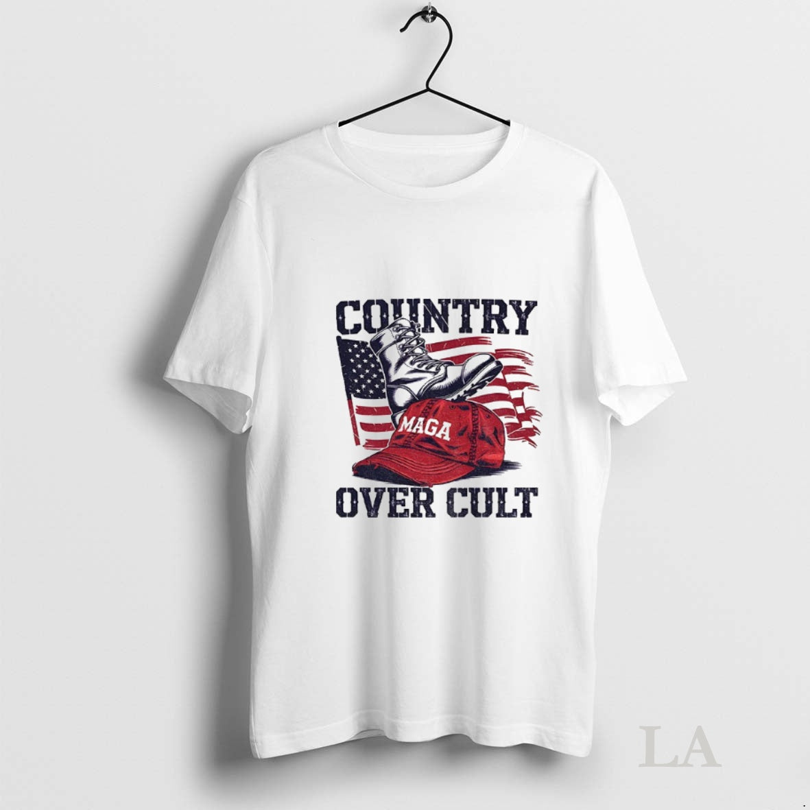 Original Country Over Cult Protest Maga Red Hat Anti Maga Veterans