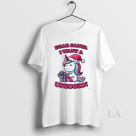 Original Dearsanta I Want A Unicorn Christmas Gift White