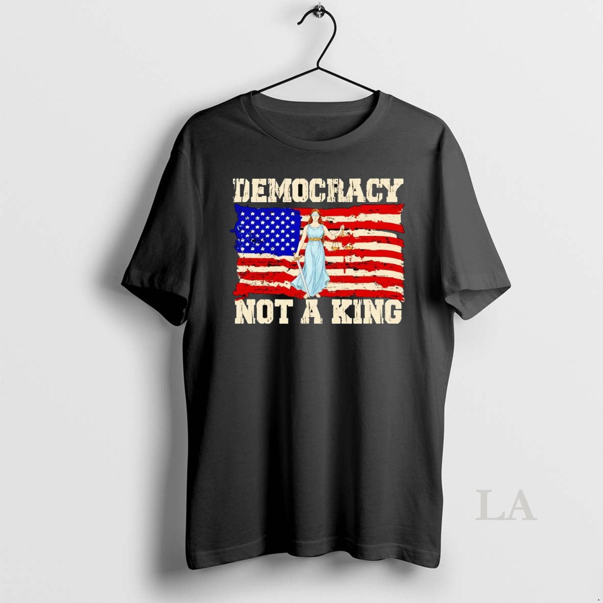 Original Democracy Not A King Anti Trump Us Flag