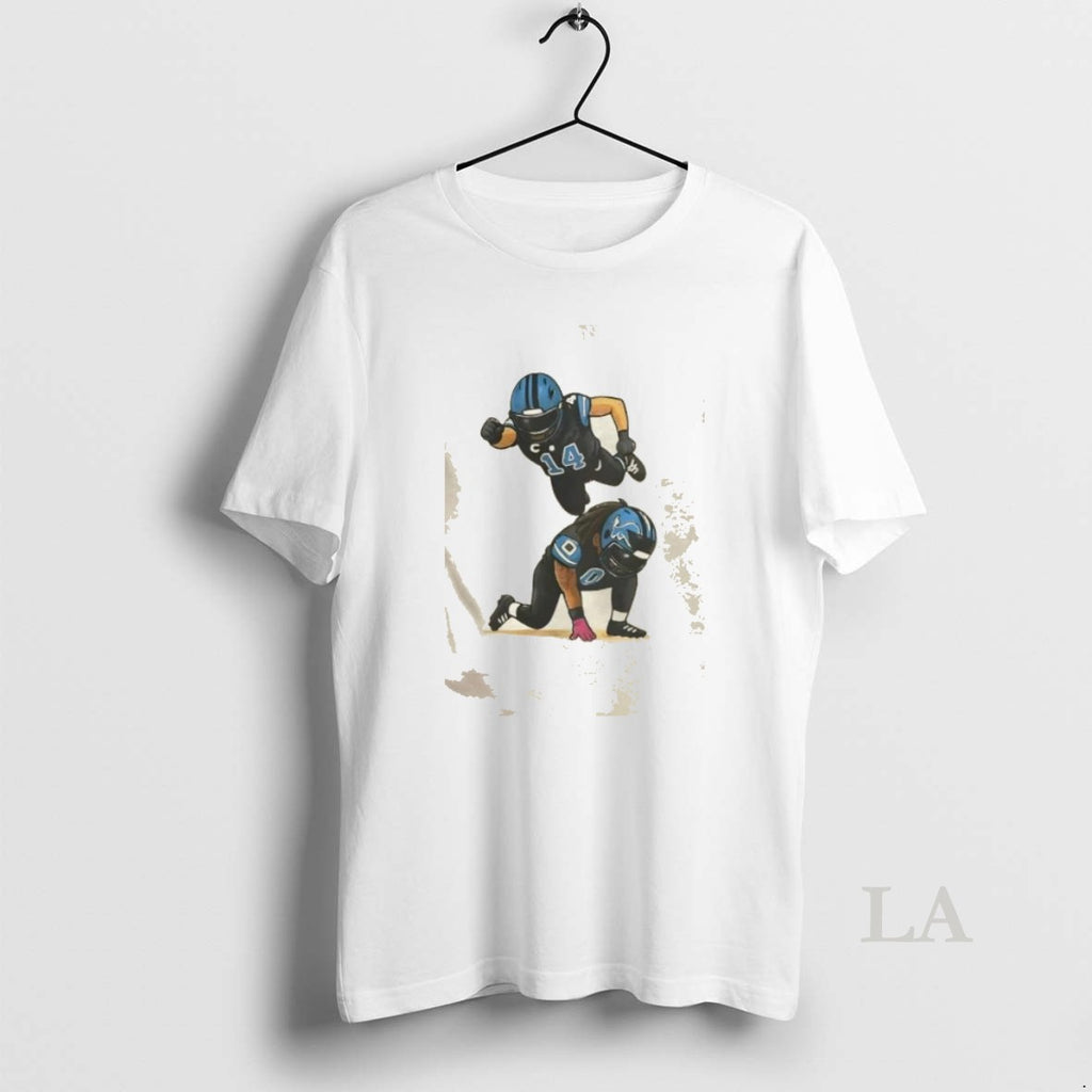 Original Detroit Lions Football St Brown And Gibbs Superheroes Caricature