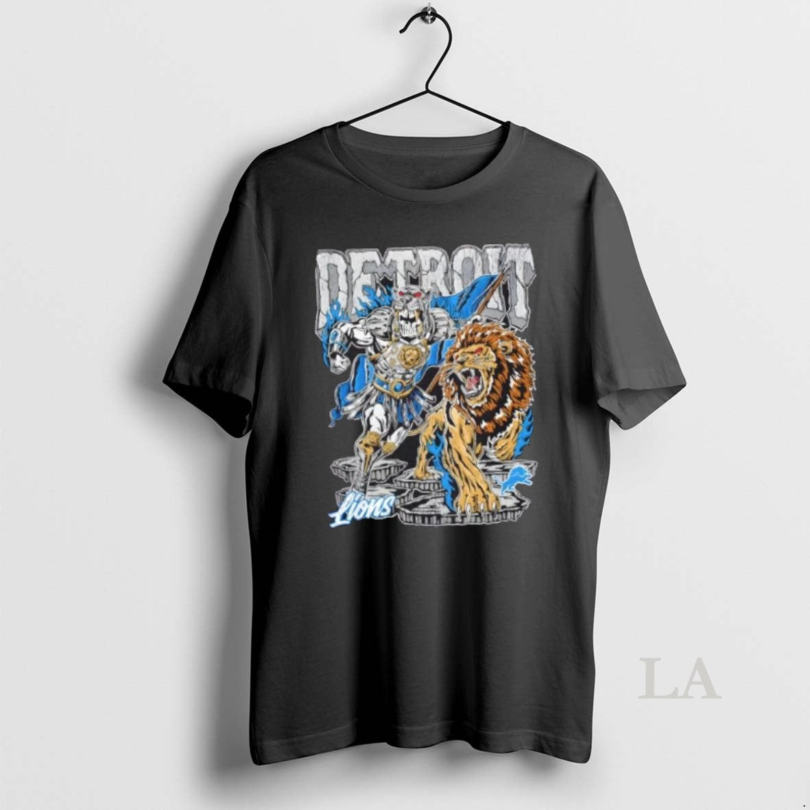 Original Detroit Lions Gladiator Football Fire Graphic