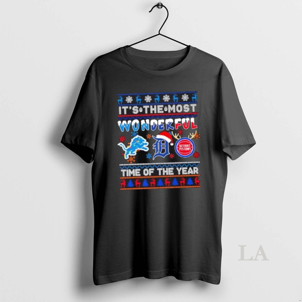 Original Detroit Sports Lions Tigers Pistons Its The Most Wonderful Time Of The Year Christmas
