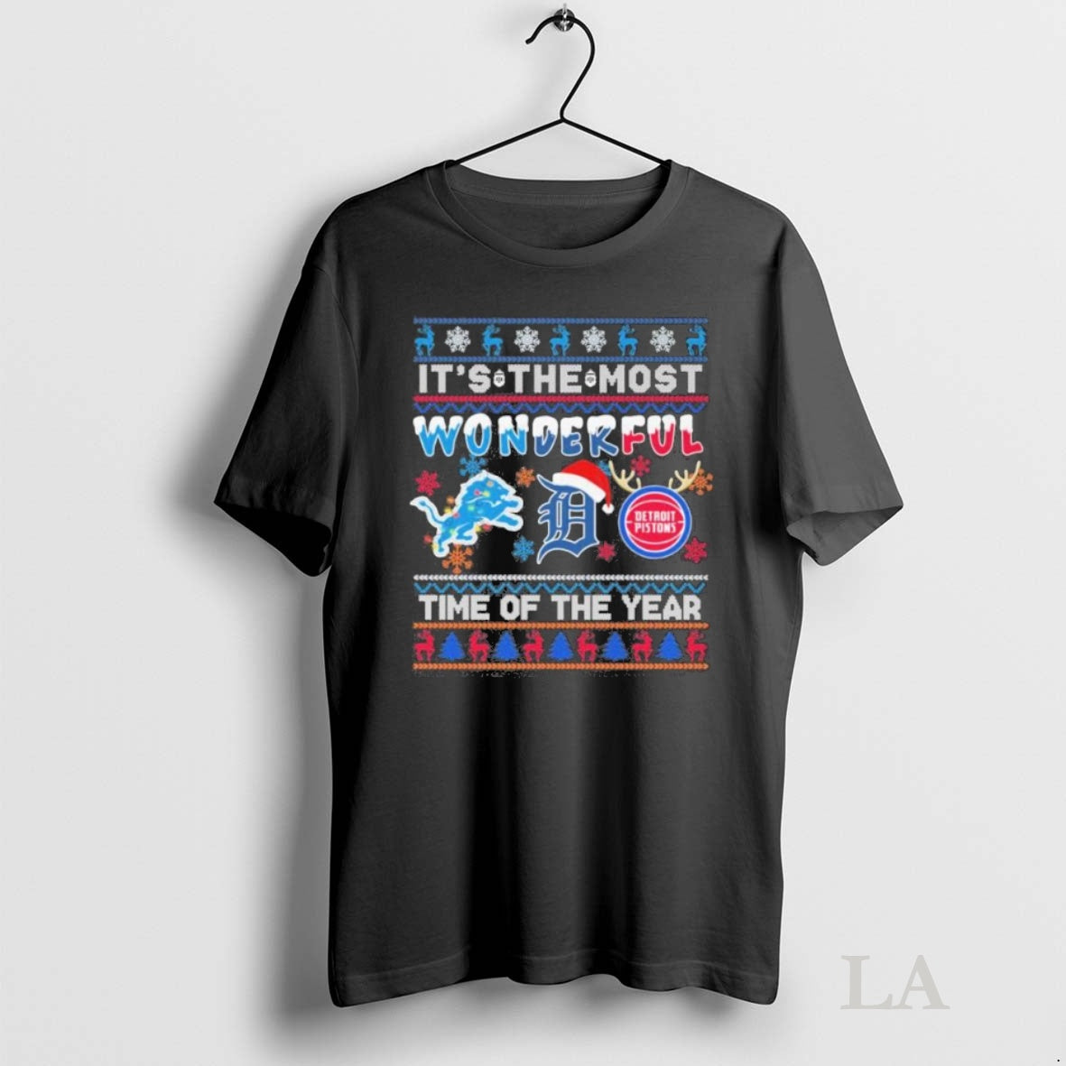 Original Detroit Sports Teams Logo Its The Most Wonderful Time Of The Year Christmas