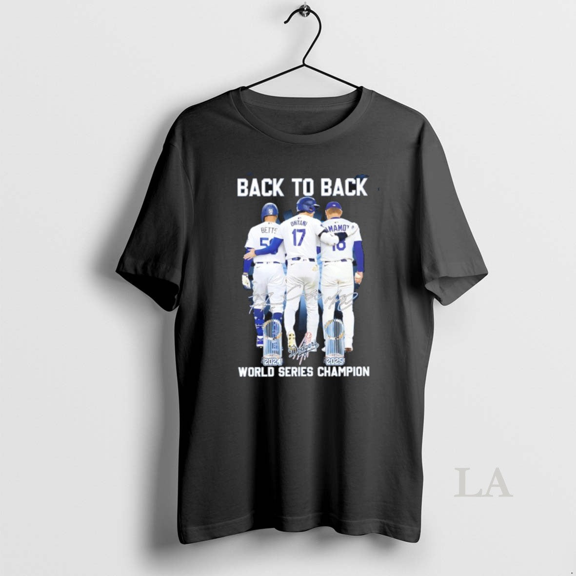 Original Dodgers Betts Ohtani Yamamoto Back 2 Back 2024 2025 World Series Champions Signatures