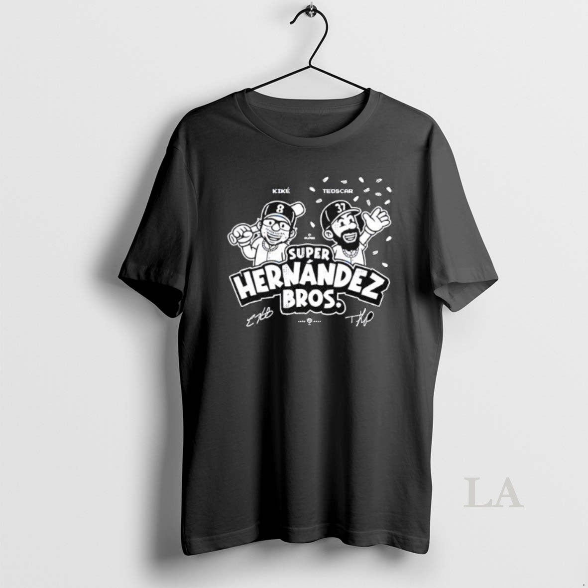 Original Dodgers Super Hernandez Bros Cartoon Signatures