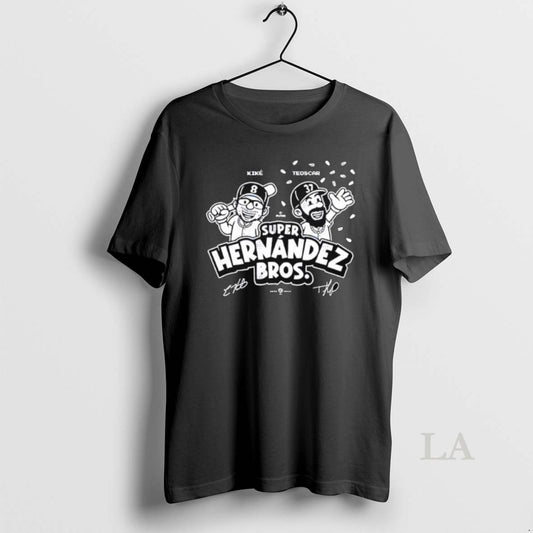 Original Dodgers Super Hernandez Bros Cartoon Signatures