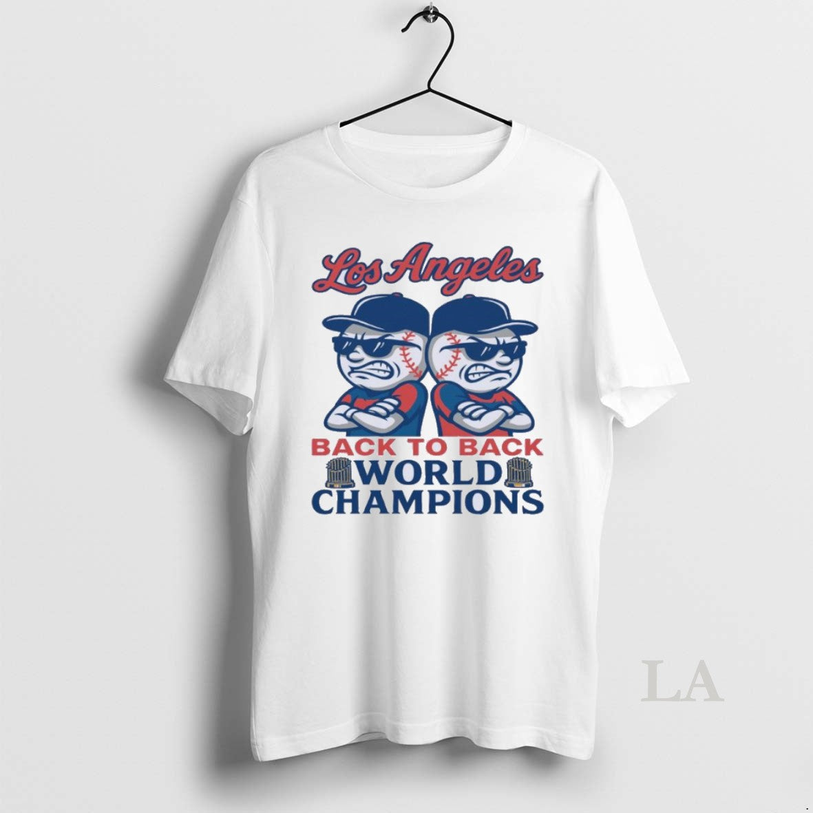 Original Emoji Los Angeles Dodgers Back To Back World Champions