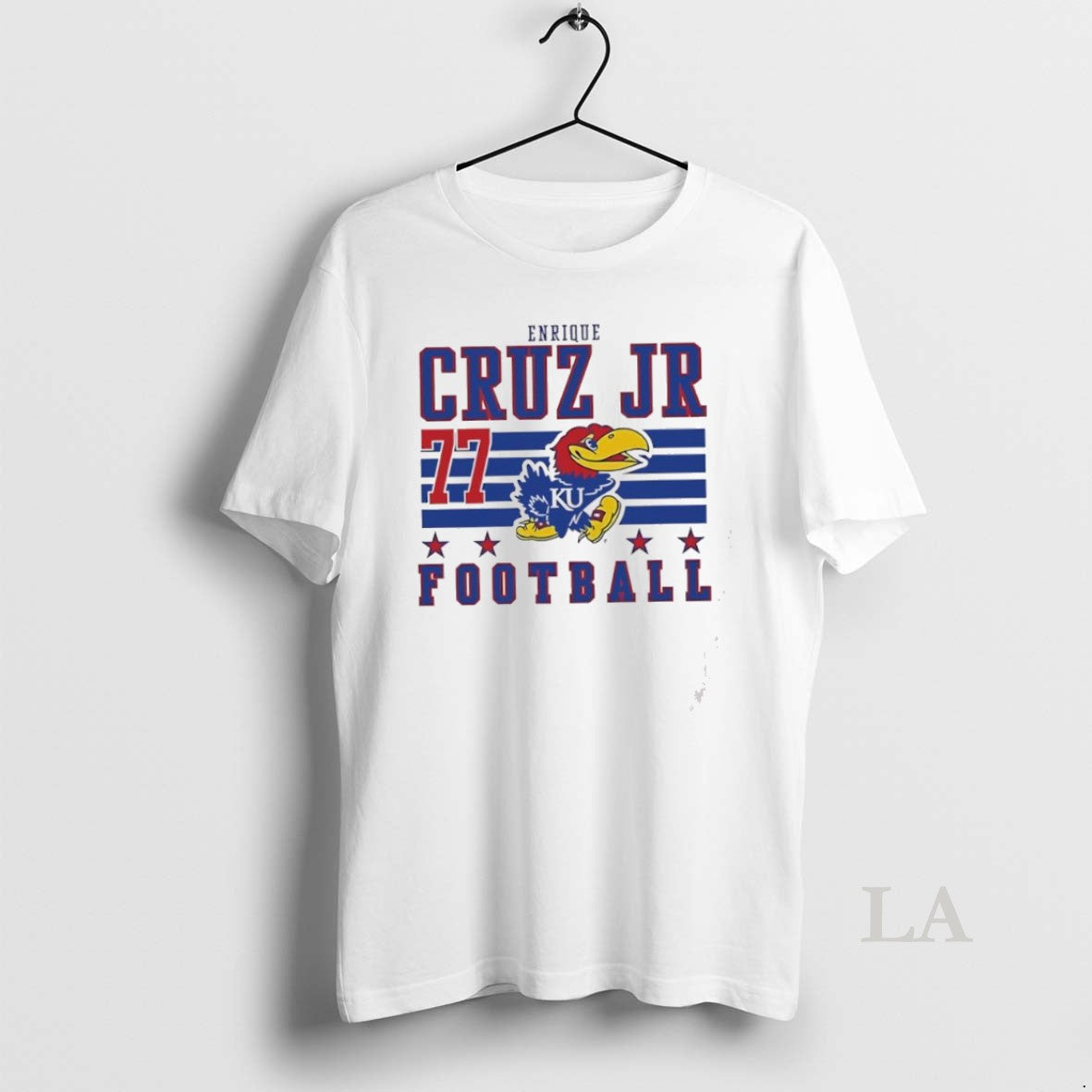 Original Enrique Cruz Jr Kansas Jayhawks White Football
