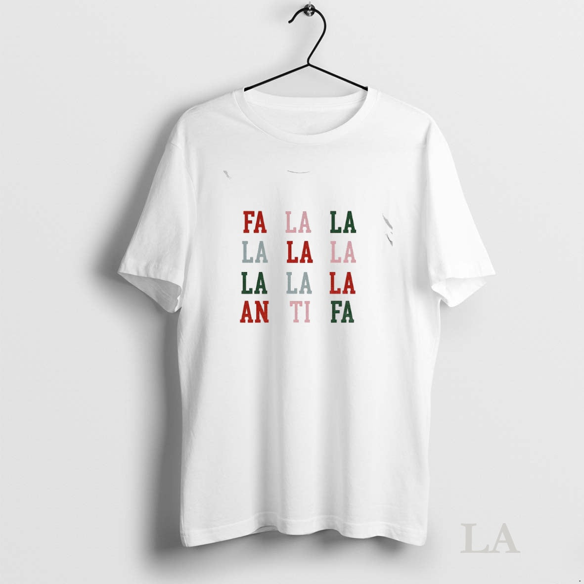 Original Fa La La La Antifa Anti Fascism Political Protest Christmas