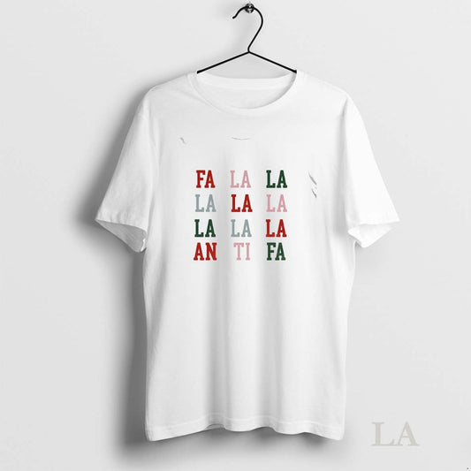 Original Fa La La La Antifa Anti Fascism Political Protest Christmas