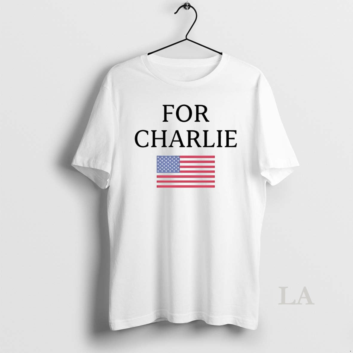 Original For Charlie Kirk Usa Flag White